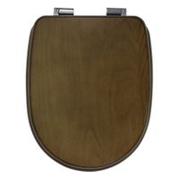 GIANETA Крышка/сиденье унитазa, с системой Microlift, цвет Noce /хром 20952 — фото 1, Сиденья для унитаза