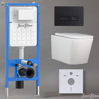 Комплект 3в1 IBERICA BLANCA инсталляция SILENCIO, унитаз TOLEDO ALTO белый, кнопка смыва ESTI-R черный матовый арт-IB001.TLA.234.212 — фото 1, Комплекты унитаз + инсталляция