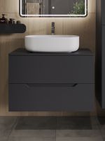 Orange Line Li-80TugMDF+B07-540W тумба с раковиной подвесная 80 см, графит/белый Li-80TugMDF+B07-540W — фото 3, Тумбы с раковиной