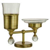 AMERIDA Стакан и мыльница настольные, стекло/бронза/Crystal 16572 — фото 1, Стаканы для зубных щеток