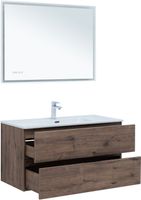 Тумба с раковиной Aquanet Алвита new 100 2 ящ. цв.дуб веллингтон табак арт-00335684 — фото 14, Тумбы с раковиной