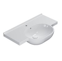 Раковина GLOBO MODE подвесная или на консоль с одним отверстием и двумя намеченными цвет белый арт-ME080BI — фото 1, Раковины подвесные