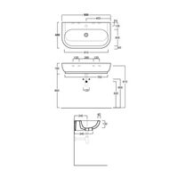 Раковина SIMAS E-Line подвесная без отверстий цвет белый арт-EL11.0 — фото 2, Раковины подвесные