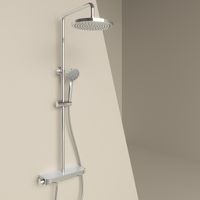 Товар: Душевая стойка Sancos Teo c термостатом, встроенным изливом, полкой и с регулировкой по высоте штанги, цвет хром, арт. SC11002CH - фото 3 Душевая стойка Sancos Teo c термостатом, встроенным изливом, полкой и с регулировкой по высоте штанги, цвет хром, арт. SC11002CH — фото 3, Душевые стойки