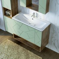 Товар: Тумба с раковиной и нишей Бриклаер КРИСТАЛЛ 100F, фисташковый/дуб гранж песочный - фото 6 Тумба с раковиной и нишей Бриклаер КРИСТАЛЛ 100F, фисташковый/дуб гранж песочный — фото 6, Тумбы с раковиной