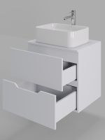 Orange Line тумба с раковиной подвесная 60 см, белый арт-Li-60TuwMDF+B02-460W — фото 6, Тумбы с раковиной