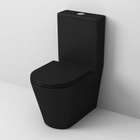 Унитаз напольный Grossman (670х380х850) безободковый,черный матовый с тонкой крышкой,микролифт,2 места арт-GR-4449BMS — фото 1, Напольные унитазы