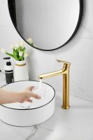 Смеситель для накладной раковины BELZ, брашированное золото арт-B11713-5 — фото 4, Смесители для раковины