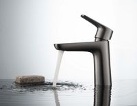 AQ1110BGM БЕТТА смеситель для раковины 98, без донного клапана, оружейная сталь — фото 2, Смесители для раковины