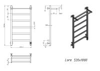Полотенцесушитель электрический Grota Lore 530х1000 черный Lore 530х1000 RAL9005 EL — фото 4, Электрические полотенцесушители