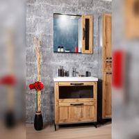 Комплект мебели для ванной Бриклаер ЛОФТ 70, метрополитен грей — фото 1, Комплекты мебели для ванной