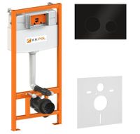 KK-POL SET/M500/145/K Premium Комплект инсталляции с клавишей M11, цвет черный матовый — фото 1, Инсталляции для унитазов