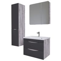 Шкаф-зеркало "ТАЛИС-80 см" Лев. бетон пайн 208009 — фото 1, Зеркальные шкафы в ванную