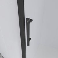 Душевая дверь Veconi Evo 100 B, 1400x1950, черный матовый, стекло прозрачное E1-B-140-01-C9 — фото 1, Раздвижные душевые двери