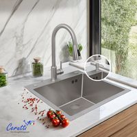 Мойка GLORIA50 nano embos (матовый хром) кухонная из нержавеющей стали (500х500х220) Ceruttispa арт-CT11255 — фото 2, Кухонные мойки