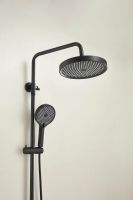 Душевая система с тропическим душем и смесителем BELZ, поворотный излив, черный, арт-B24813-7 — фото 3, Душевые стойки