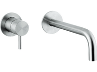 Смеситель для раковины, Cisal, Xion, тип установки-встраиваемый, отверстия для монтажа-2, вынос излива, мм-190, внутренняя часть-есть, цвет-Brushed Stainless Steel арт-XI002510D1 — фото 1, Смесители для раковины