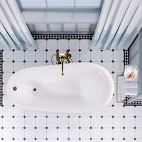 Ванна EDELWEISS 170 см из литьевого мрамора NOVA GEL с бронзовыми ножками/ Aqua de Marco 1170WBEDE_GEL — фото 3, Ванны