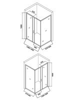 Orange душевой уголок без поддона с раздвижной дверкой, матовый черный арт-E23-14090TB — фото 1, Прямоугольные душевые уголки