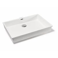 Раковина Castello Uno прямоугольная, белый матовый, MonteBianco арт-12113 — фото 1, Раковины накладные