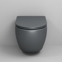 Унитаз подвесной Grossman (485х360х320) безободковый,смыв торнадо,серый матовый с тонкой крышкой,микролифт,1 место арт-GR-4455GMSQ — фото 2, Подвесные унитазы