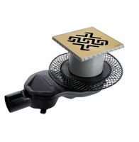 Трап BERGES водосток PLATZ Antik 150х150, бронза, S-сифон D50 H60 боковой арт-094161 — фото 7, Трапы для душа