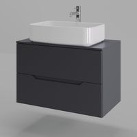 Orange Line тумба с раковиной подвесная 80 см, графит/белый арт-Li-80TugMDF+B07-600W — фото 1, Тумбы с раковиной