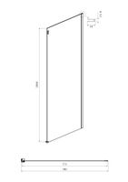 Боковая стенка Ambassador Benefit (80х200) черный,стекло прозрачное,1 место арт-80HB — фото 1, Прямоугольные душевые уголки