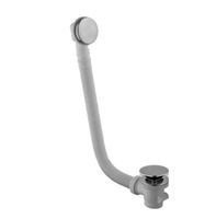 Слив-перелив, Fima Carlo Frattini, Complementi Bagno, для ванны, нажимной донный клапан Click-Clack, круглый перелив, гибкая переливная трубка регулируется/подрезается, максимальная длина,мм-1200, диаметр слива, мм-70, без сифона (конфигурация сифона зависит от варианта установки ванны, определяется на месте монтажа и приобретается отдельно), накладки-есть, материал-латунь/ABS пластик, цвет-брашированный никель арт-F2003SN — фото 1, Сливы-переливы