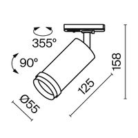 Трековый светильник Technical TR021-1-124K-Z-B — фото 3, Трековые светильники