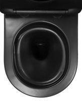 Унитаз подвесной Azario VELA 360х480х360 безободковый, система смыва "Торнадо", с быстросъемным сиденьем "Микролифт", черный матовый арт-AZ-2480MB — фото 7, Подвесные унитазы