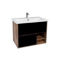 Тумба под раковину VIANT ЛЮКСЕМБУРГ 75 подвесная черный арт-VLUX75ELCH-T2YP — фото 6, Тумбы под раковину