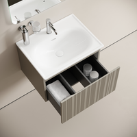 Тумба подвесная SANCOS Code 590х453х400, c одним ящиком оснащенным доводчиками, цвет серая платина , арт. арт-CD60GP — фото 2, Тумбы под раковину