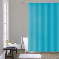 шторка для ванны PEVA однотонная 180х200см голубая MZ-408 — фото 1, Шторки на ванну