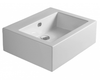 Раковина SIMAS FROZEN подвесная накладная для установки на консоль с одним намеченным отверстием в центре цвет белый FZ10 — фото 1, Раковины накладные