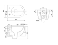 Унитаз Scarabeo GLAM BICOLORS подвесной безободковый цвет песочный матовый чаша внутри глянцевая арт-5201/TW B52 — фото 4, Подвесные унитазы