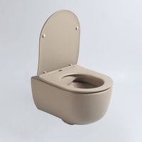 Унитаз подвесной Evo безободковый, цвет капучино матовый, ультратонкое soft-close сиденье арт-VT1-34SMC — фото 2, Подвесные унитазы