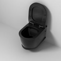 Унитаз подвесной Grossman Retro GR-4482BMS (545х370х360) безободковый,черный матовый с тонкой крышкой,микролифт,1 место — фото 3, Подвесные унитазы