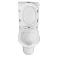 Унитаз-компакт Azario FRETTA ROUND 650х340х770 напольный, безободковый с бачком и сиденьем микролифт арт-AZ-1217 + AZ-1216 — фото 3, Напольные унитазы