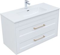 Тумба под раковину Aquanet Бостон new 100 белый сатин (ручки золото) арт-00347183 — фото 3, Тумбы под раковину