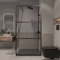 Душевая перегородка Niagara Nova NG-688-10BLACK (100х195) черный матовый,стекло прозрачное,1 место — фото 3, Душевые перегородки