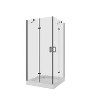 Душевое ограждение Niagara Nova NG-6814-08ВLACK (100х100х195) квадрат,черный,двери распашные,стекло прозрачное,1 место 681408111BLACK — фото 1, Квадратные душевые уголки