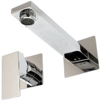 KVANT См-ль д/раковины моноком. скрытого монтажа настенный, хром арт-32446 — фото 5, Смесители для раковины