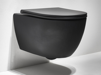 КОМПЛЕКТ Унитаз SIMAS TREVI подвесной безободковый с сиденьем с крышкой с микролифтом цвет черный матовый TR18/F85.NM+TR004.NM TR18/F85.NM+TR004.NM — фото 2, Подвесные унитазы