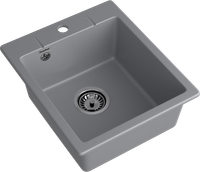 GRANFEST Мойка URBAN 242 1-чаша 420*490мм темно-серый арт.GF-UR- 242 темно-серый — фото 1, Кухонные мойки