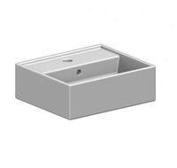 Раковина Scarabeo TEOREMA 2.0 подвесная или накладная с переливом с одним отверстием цвет белый арт-5001 — фото 1, Раковины подвесные