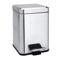 125115071 HOTEL Квадратная мусорная корзина 6 л сталь полированная BEMETA — фото 1, Мусорные ведра