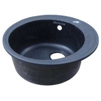 Кухонная мойка AZARIO Solo 505x505x190 искусственный мрамор, сифон в комплекте, цвет черный арт-CS00105237 — фото 1, Кухонные мойки