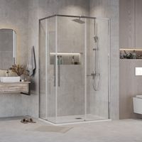 Душевое ограждение Grossman Galaxy (90х70х195) прямоугольник,раздвижная,хром,стекло прозрачное,1 место арт-300.K33.01.9070.10.00 — фото 2, Прямоугольные душевые уголки