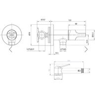Гигиенический душ Bossini Paloma Flat c однорычажным смесителем со встраиваемой частью цвет хром арт-E34003B.030 — фото 2, Гигиенические души
